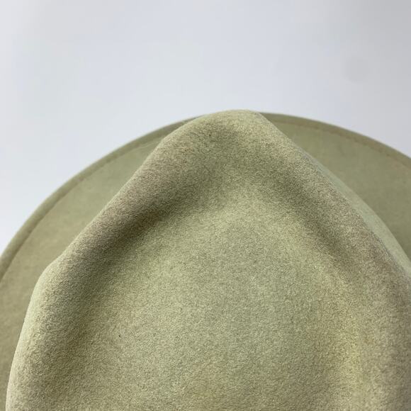 Minnetonka Wool Lite Felt Western Style Fedora Hat Tan Leather Band Size Medium - Picture 6 of 9